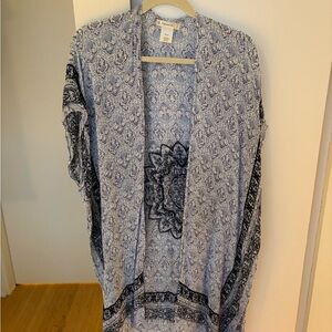 Blue and Navy Patterned Kimono